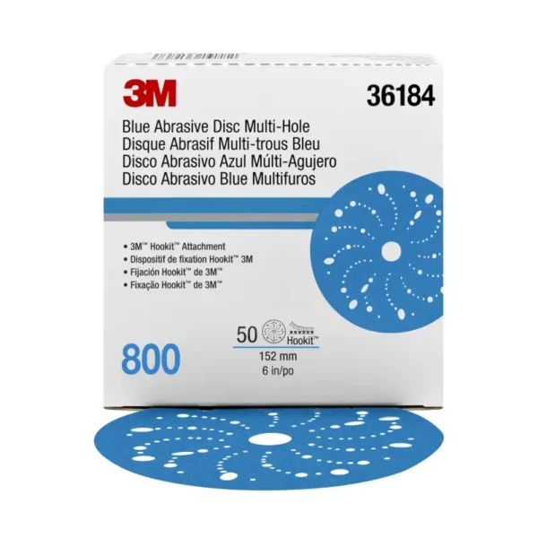 3m Hookit Blue Abrasive Disc Multi Hole 36184 6 In 800